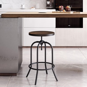 image:imageLavish Home Set of 2 CounterHeight Bar Stools 295 Inches  Round Wood Barstools with Hairpin Legs for Kitchen or Dining Room  Modern Farmhouse FurnitureRounded Frame
