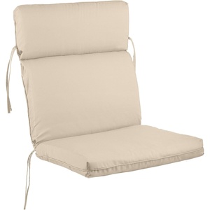 image:imageOutdoor Chair Cushion  45x215x3in High Back Outdoor Chair Cushions for Patio Furniture Rocking Adirondack or Dining Seats  Water Fade and UVProtected Fabric with Ties by Lavish Home GrayTan