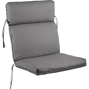 image:imageOutdoor Chair Cushion  45x215x3in High Back Outdoor Chair Cushions for Patio Furniture Rocking Adirondack or Dining Seats  Water Fade and UVProtected Fabric with Ties by Lavish Home GrayGray