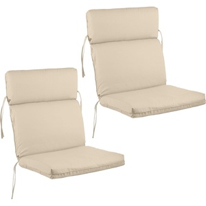 image:imageOutdoor Chair Cushions Set of 245x215x3in High Back Outdoor Cushions for Patio Furniture Rocking Adirondack or Dining Seats  Water Fade and UVResistant Pads with Ties by Lavish Home TanTan