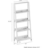 image:image4Tier Ladder Bookshelf  Freestanding Shelved Bookcase with XBack Frame and Leaning Look  Display Shelves for Home or Office by Lavish Home White