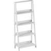 image:image4Tier Ladder Bookshelf  Freestanding Shelved Bookcase with XBack Frame and Leaning Look  Display Shelves for Home or Office by Lavish Home White