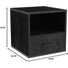 image:imageEnd Table  Stackable Contemporary and Minimalist Modular Cube Accent Table with Drawer  for Bedroom Living Room or Office by Lavish Home Black