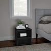 image:imageEnd Table  Stackable Contemporary and Minimalist Modular Cube Accent Table with Drawer  for Bedroom Living Room or Office by Lavish Home Black