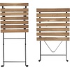 image:imageFolding Patio Bistro Set  3Piece Acacia Wood and Steel Caf Table and Chairs for Porch Deck Garden or Balcony Furniture by Lavish Home Brown