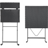 image:imageFolding Patio Bistro Set  3Piece Rattan and Steel Caf Table and Chairs for Porch Deck Garden or Balcony Furniture by Lavish Home Black