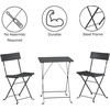 image:imageFolding Patio Bistro Set  3Piece Rattan and Steel Caf Table and Chairs for Porch Deck Garden or Balcony Furniture by Lavish Home Black