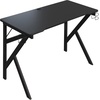 image:imageGaming Computer Desk  Carbon Fiber Texture Finish PC Desk with Cup Holder Headphones Hanger K Shaped Legs Cable Management by Lavish Home Black