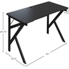 image:imageGaming Computer Desk  Carbon Fiber Texture Finish PC Desk with Cup Holder Headphones Hanger K Shaped Legs Cable Management by Lavish Home Black