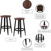 image:imageHome Lavish Counter Height StoolsBackless Kitchen or Dining Room Metal Base Wood Seat Modern Farmhouse Accent Furniture Set of 2