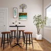image:imageHome Lavish Counter Height StoolsBackless Kitchen or Dining Room Metal Base Wood Seat Modern Farmhouse Accent Furniture Set of 2