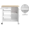 image:imageKitchen Island with Towel Rack and Shelves for Storage  Rolling Cart to Use as Coffee Bar Microwave Stand or Kitchen Storage by Lavish Home White
