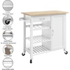 image:imageKitchen Island with Towel Rack and Shelves for Storage  Rolling Cart to Use as Coffee Bar Microwave Stand or Kitchen Storage by Lavish Home White