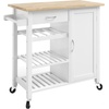 image:imageKitchen Island with Towel Rack and Shelves for Storage  Rolling Cart to Use as Coffee Bar Microwave Stand or Kitchen Storage by Lavish Home White