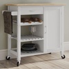 image:imageKitchen Island with Towel Rack and Shelves for Storage  Rolling Cart to Use as Coffee Bar Microwave Stand or Kitchen Storage by Lavish Home White