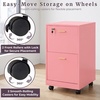 image:imageLavish Home 2Drawer Wooden File Cabinet with Lock Pink 16 x 27Pink