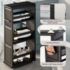 image:imageLavish Home 3 Tier Slim Utility Rolling Storage Cart Black 25W x 57DBlack
