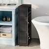 image:imageLavish Home 3 Tier Slim Utility Rolling Storage Cart Black 25W x 57DBlack