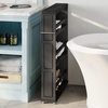 image:imageLavish Home 3 Tier Slim Utility Rolling Storage Cart Black 25W x 57DBlack