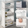 image:imageLavish Home 3 Tier Slim Utility Rolling Storage Cart Black 25W x 57DWhite