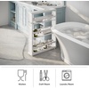 image:imageLavish Home 3 Tier Slim Utility Rolling Storage Cart Black 25W x 57DWhite