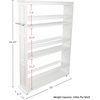 image:imageLavish Home 3 Tier Slim Utility Rolling Storage Cart Black 25W x 57DWhite
