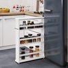 image:imageLavish Home 3 Tier Slim Utility Rolling Storage Cart Black 25W x 57DWhite