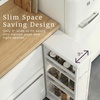 image:imageLavish Home 3 Tier Slim Utility Rolling Storage Cart Black 25W x 57DWhite