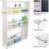 image:imageLavish Home 3 Tier Slim Utility Rolling Storage Cart Black 25W x 57DWhite