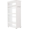 image:imageLavish Home 3 Tier Slim Utility Rolling Storage Cart Black 25W x 57DWhite