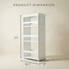 image:imageLavish Home 3 Tier Slim Utility Rolling Storage Cart Black 25W x 57DWhite