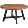 image:imageLavish Home 3Piece Coffee Table Set  Industrial Modern Round Coffee Table and 2 Side Tables  for Living Room Apartment or Dorm Room Walnut
