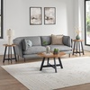 image:imageLavish Home 3Piece Coffee Table Set  Industrial Modern Round Coffee Table and 2 Side Tables  for Living Room Apartment or Dorm Room Walnut