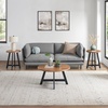 image:imageLavish Home 3Piece Coffee Table Set  Industrial Modern Round Coffee Table and 2 Side Tables  for Living Room Apartment or Dorm Room Walnut
