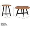 image:imageLavish Home 3Piece Coffee Table Set  Industrial Modern Round Coffee Table and 2 Side Tables  for Living Room Apartment or Dorm Room Walnut