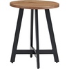 image:imageLavish Home 3Piece Coffee Table Set  Industrial Modern Round Coffee Table and 2 Side Tables  for Living Room Apartment or Dorm Room Walnut