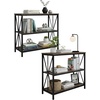 image:imageLavish Home 3Tier Industrial Bookshelf Brown Woodgrain 355x15x3125Set of 2