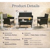 image:imageLavish Home 4Piece Patio Furniture Set  Rattan Outdoor Couch 2 Patio Chairs and Table Combo  Cushioned Deck Pool or Porch Furniture Black