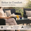 image:imageLavish Home 4Piece Patio Furniture Set  Rattan Outdoor Couch 2 Patio Chairs and Table Combo  Cushioned Deck Pool or Porch Furniture Black