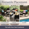 image:imageLavish Home 4Piece Patio Furniture Set  Rattan Outdoor Couch 2 Patio Chairs and Table Combo  Cushioned Deck Pool or Porch Furniture Black