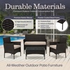 image:imageLavish Home 4Piece Patio Furniture Set  Rattan Outdoor Couch 2 Patio Chairs and Table Combo  Cushioned Deck Pool or Porch Furniture Black
