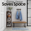 image:imageLavish Home 4Shelf Corner Bookcase Open CrissCross Style Etagere Brown