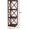 image:imageLavish Home 4Shelf Corner Bookcase Open CrissCross Style Etagere Brown
