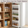 image:imageLavish Home 4Tier Storage Organizer Rack 215x5x40 White Spice Rack5Tier