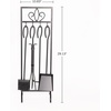 image:imageLavish Home 5Piece Fireplace Tools Set  Fire Tools for Fire Places Fire Pits and Woodstoves  IndoorOutdoor Fireplace Accessories with Poker Tongs Brush Shovel and Stand BlackBlack