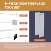 image:imageLavish Home 5Piece Fireplace Tools Set  Fire Tools for Fire Places Fire Pits and Woodstoves  IndoorOutdoor Fireplace Accessories with Poker Tongs Brush Shovel and Stand BlackSilver
