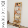 image:imageLavish Home 5Tier Ladder Shelf  50Inch Narrow Leaning Bookshelf  Wooden Bookcase for Living Room Bathroom Kitchen Office or Bedroom Furniture Oak