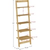 image:imageLavish Home 5Tier Ladder Shelf  50Inch Narrow Leaning Bookshelf  Wooden Bookcase for Living Room Bathroom Kitchen Office or Bedroom Furniture Oak