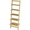 image:imageLavish Home 5Tier Ladder Shelf  50Inch Narrow Leaning Bookshelf  Wooden Bookcase for Living Room Bathroom Kitchen Office or Bedroom Furniture Oak