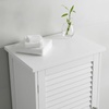 image:imageLavish Home Bathroom Cabinet  Freestanding Storage Organizer for Towels or Laundry Room  Adjustable Shelf and Shutter Style Door White